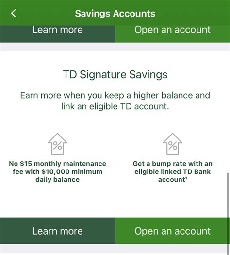 TD Savings Accounts .
